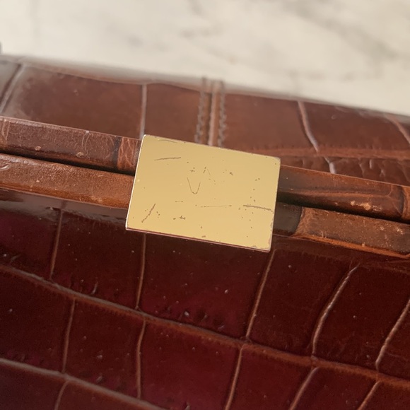 Fossil Leather Y2K Reptile Embossed Unusual Structured Bag 💥 - Picture 5 of 16